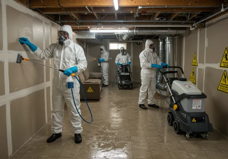 Basement Moisture Removal and Structural Drying process in Glen Rock, PA